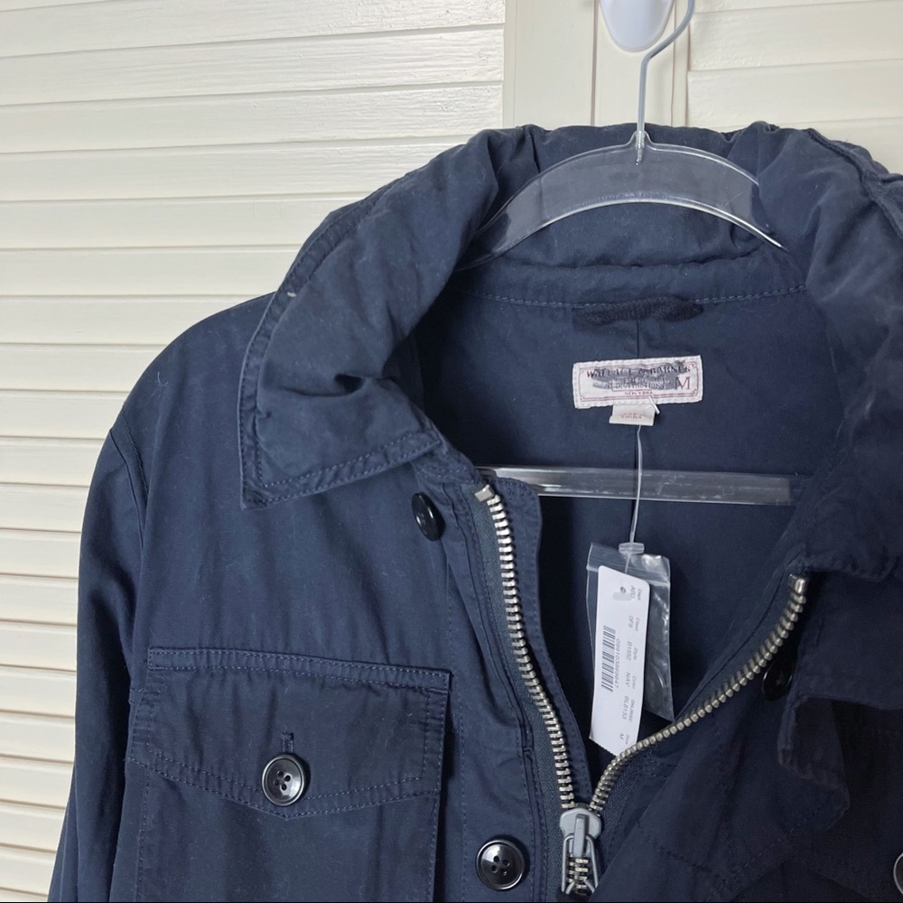 New J. CREW Medium Men's Field Mechanic Jacket Navy Blue Coat Hooded Military M - Picture 10 of 11